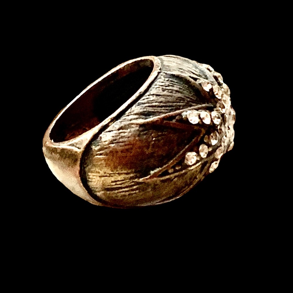 Unique Clear Crystal Star Woodland Brass Ring Unisex Mens Jewelry Women’s Ring - Picture 3 of 11